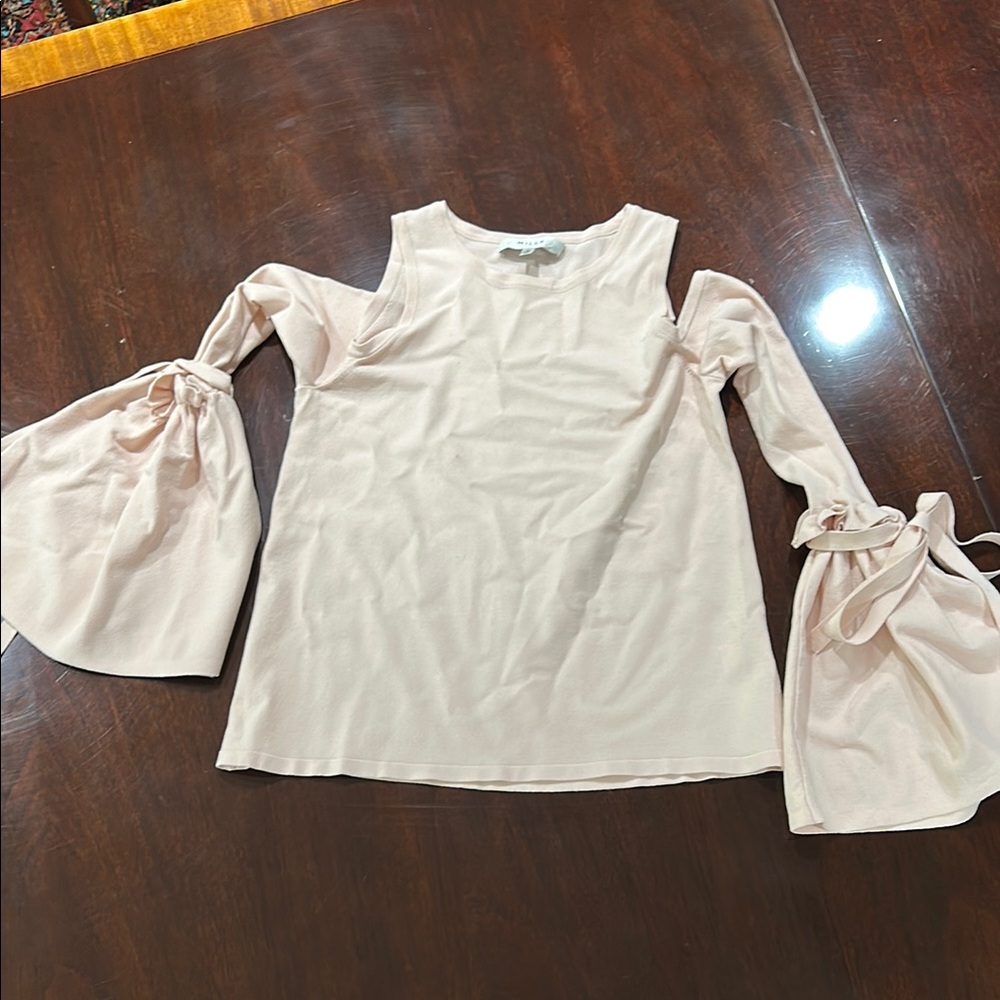Milly Blush Pink Blouse with Bell Sleeves
